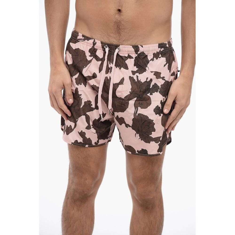 Nylon Boxer Swim Trunks BOLD FLOWERS